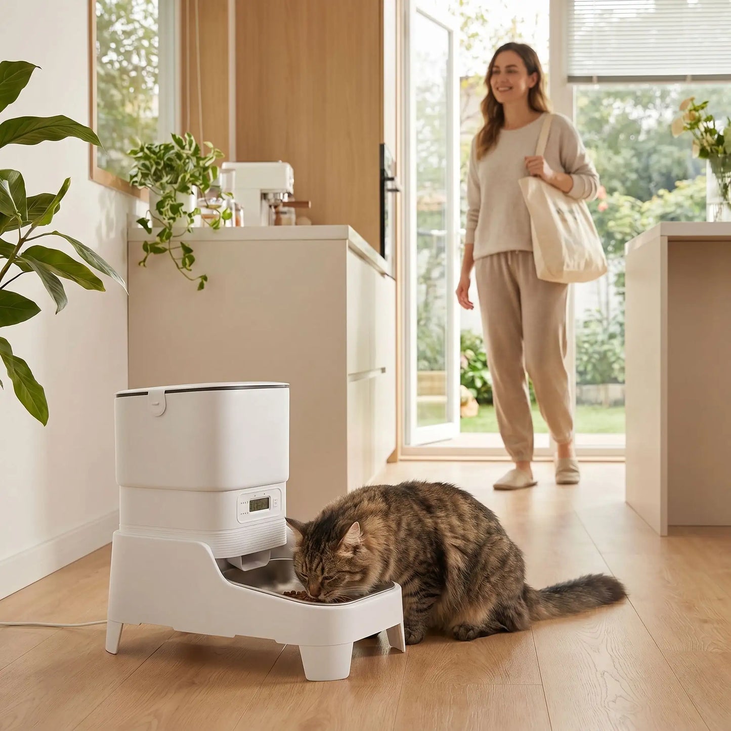 distributeur croquette chat automatisé pour repas quotidien