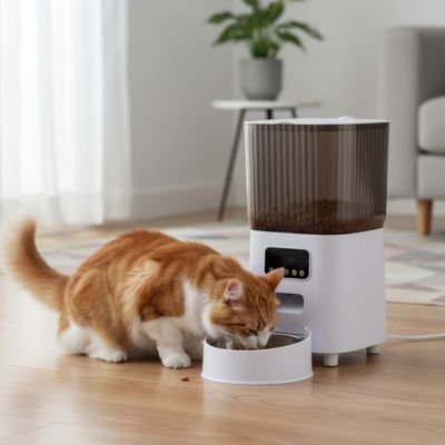Distributeur croquettes chat avec boutons