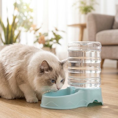 Distributeur eau chat limite les éclaboussures