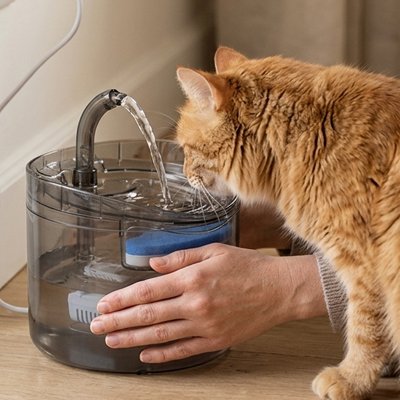 Fontaine eau pour Chat incluant filtre bleu