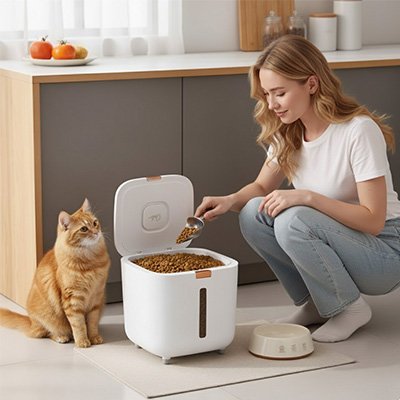 Boite à croquettes pour Chat de qualité alimentaire 