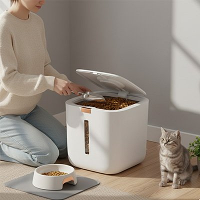 Boite à croquettes pour Chat pour des croquettes au sec 