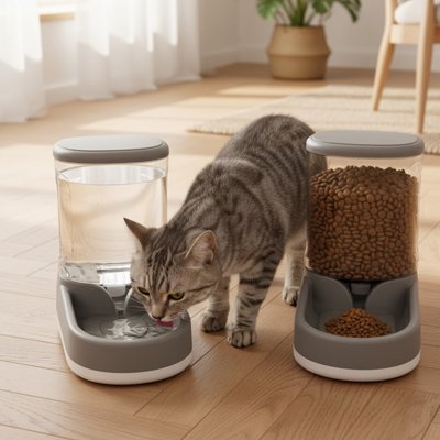 Distributeur automatique de croquettes pour Chat nourriture et eau