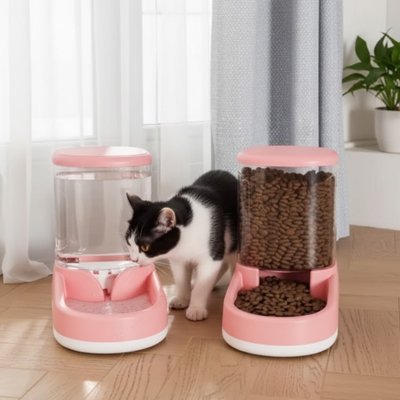 Distributeur automatique de croquettes pour Chat rose