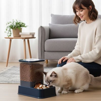 Distributeur croquette Chat automatique avec esthétique soignée