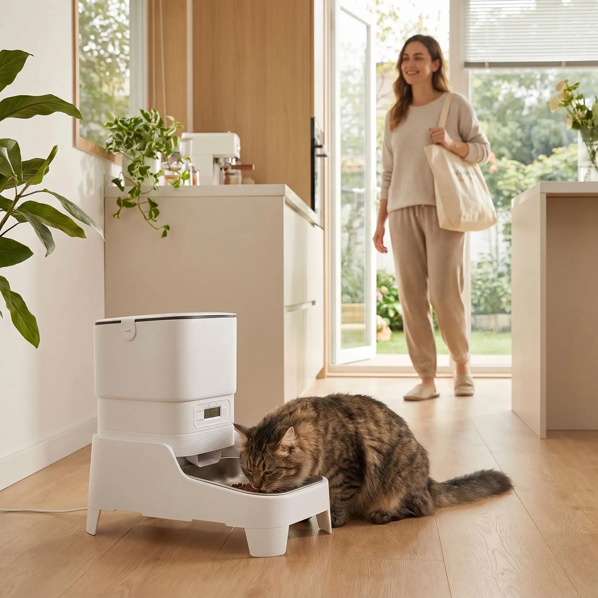 distributeur croquette chat automatisé pour repas quotidien
