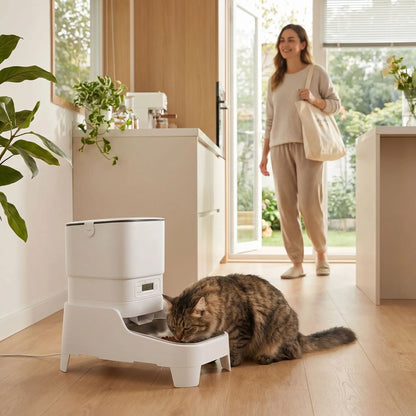 distributeur croquette chat automatisé pour repas quotidien
