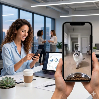 distributeur croquette chat avec camera vidéo
