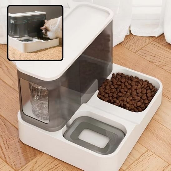 distributeur croquettes chat automatique avec deux réservoir