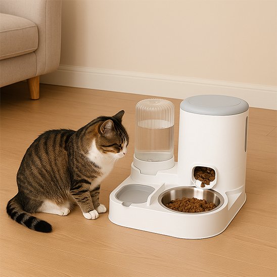 Distributeur croquettes chat​ automatique chat​ conception double alimentation