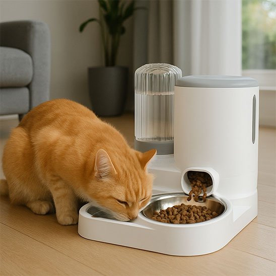 Distributeur croquettes chat​ automatique grande capacité de stockage