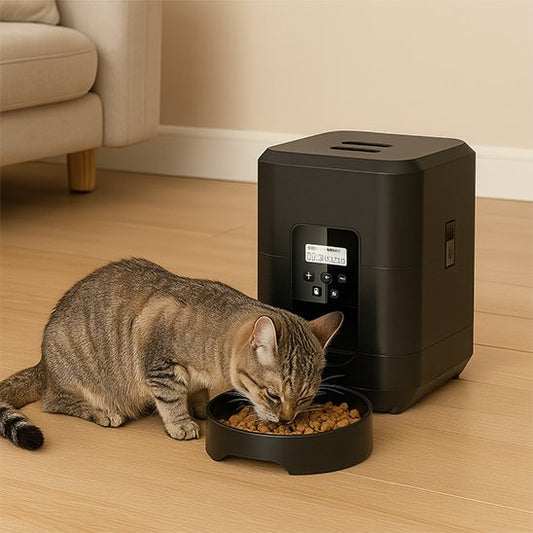 Distributeur de croquettes pour chat​ avec Réservoir et bol amovibles