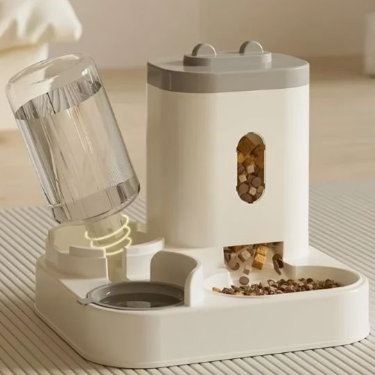 Distributeur eau et croquettes pour chat avec réservoir d'eau amovible