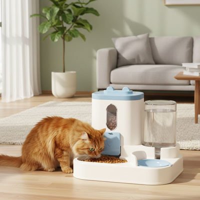 Distributeur nourriture Chat avec Base large et conception antidérapante