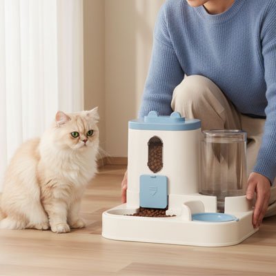 Distributeur nourriture Chat avec Couvercle supérieur