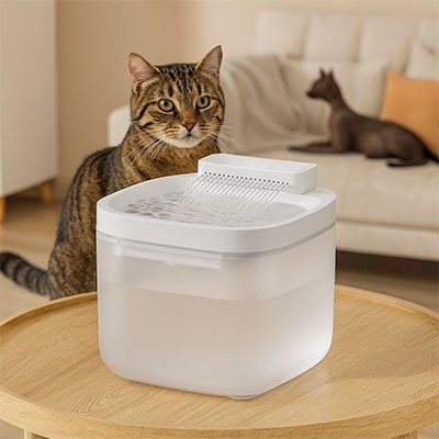 Fontaine a chat design minimaliste