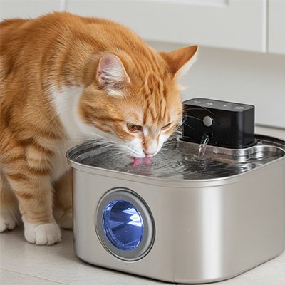 Fontaine à eau Chat sans fil pour une hydratation optimale