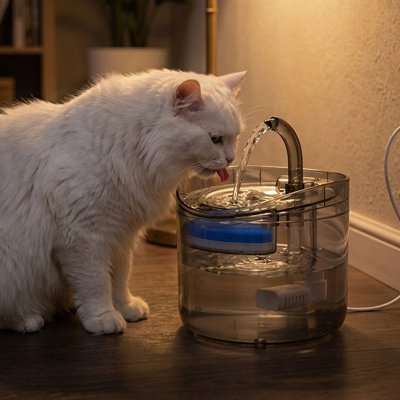 Fontaine eau pour Chat conception circulaire