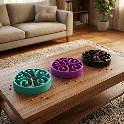 Gamelle anti glouton Chat disponible en plusieurs couleurs