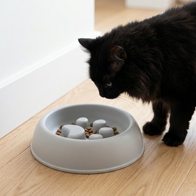 Gamelle anti-glouton Chat empreinte patte chat