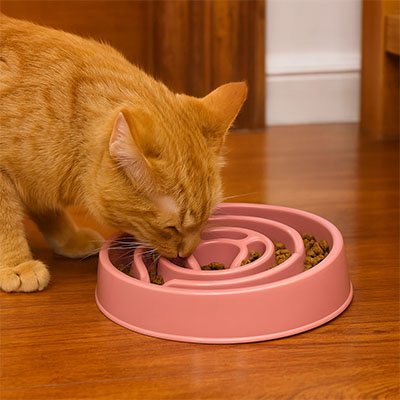 Gamelle anti glouton chat pour réduire les problèmes de digestion