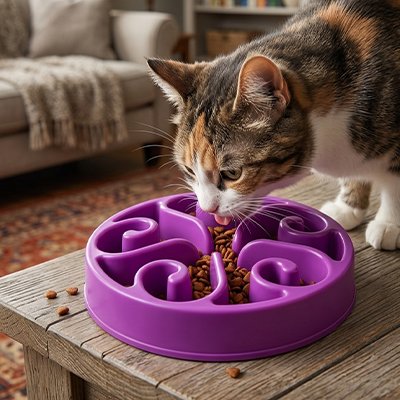 Gamelle anti glouton Chat pour une alimentation digestion
