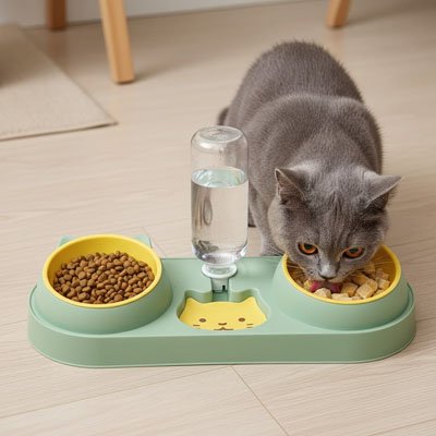 gamelle automatique pour chat couleur pastel