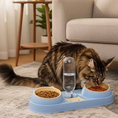 gamelle automatique pour chat design incliné