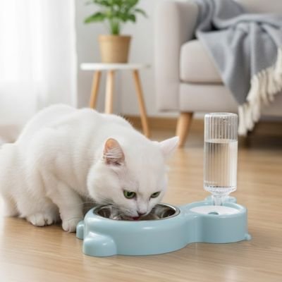 Gamelle chat accès facile à la nourriture