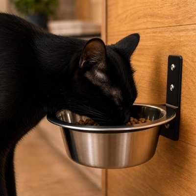 Gamelle Chat fixation murale