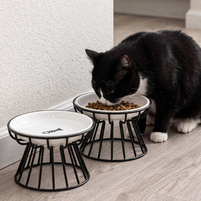 Gamelle Chat surélevée qui est utilisé par un chat à droite