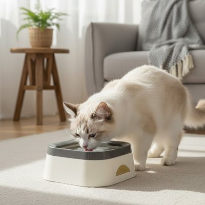 Gamelle eau Chat base stable pour hydratation sécuritaire