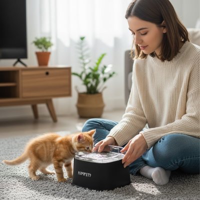 Gamelle eau Chat noir