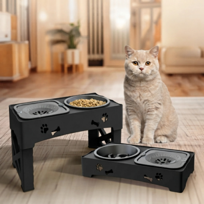 gamelle pour chat anti glouton hauteur ajustable devant chat