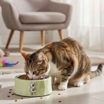 Gamelle pour chat avec décoration avec motif animal