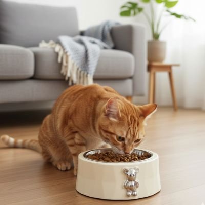 Gamelle pour chat résiste aux chocs 