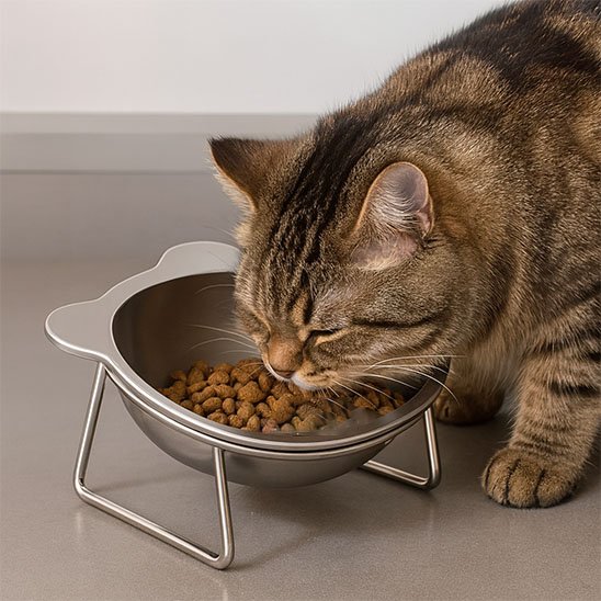 Gamelle pour chat surélevée ergonomique qu'un chat savoure son repas