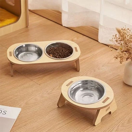 Gamelle surélevée chat disponible pour simple ou double bol