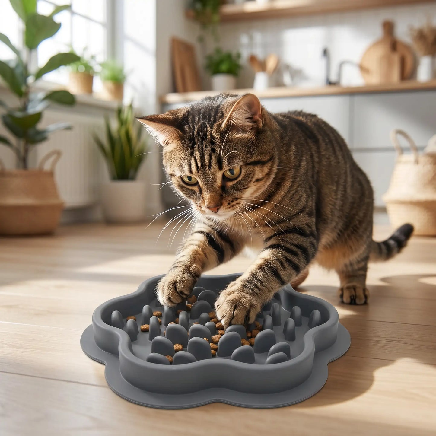 gamelles anti glouton chat en silicone de qualité alimentaire