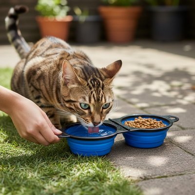Gamelles chat pour l'eau et la nourriture