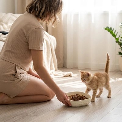 Gamelles chaton  avec surface lisse facilitant le lavage
