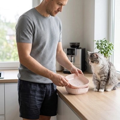 Gamelles chaton avec un design peu profond